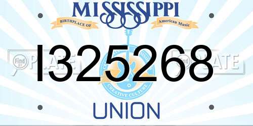 I325268 Mississippi License Plate