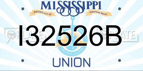 I32526B Mississippi License Plate