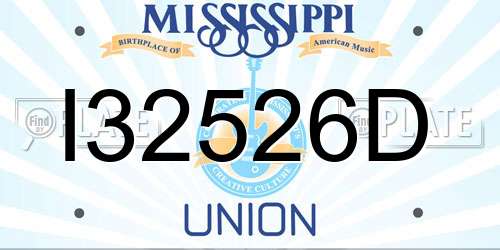 I32526D Mississippi License Plate