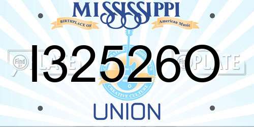 I32526O Mississippi License Plate