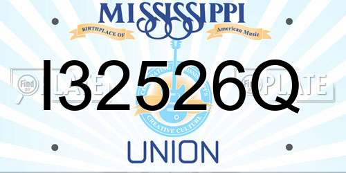 I32526Q Mississippi License Plate