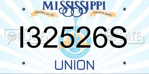I32526S Mississippi License Plate