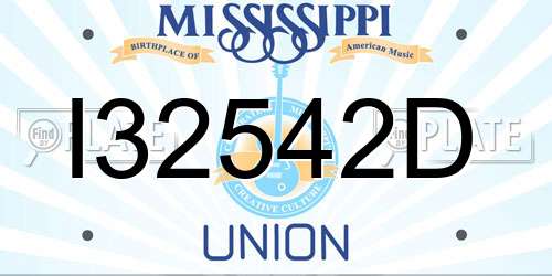 I32542D Mississippi License Plate