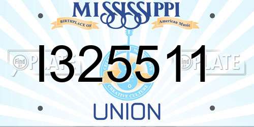 I325511 Mississippi License Plate