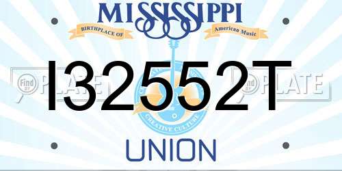 I32552T Mississippi License Plate