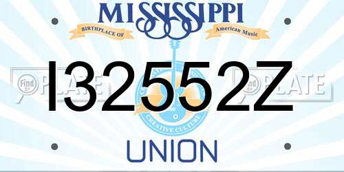 I32552Z Mississippi License Plate