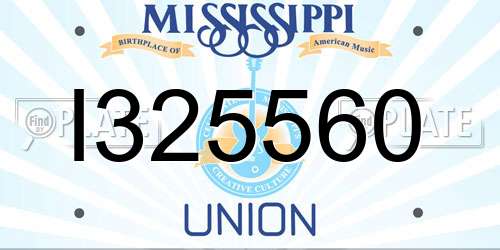I325560 Mississippi License Plate