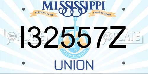 I32557Z Mississippi License Plate