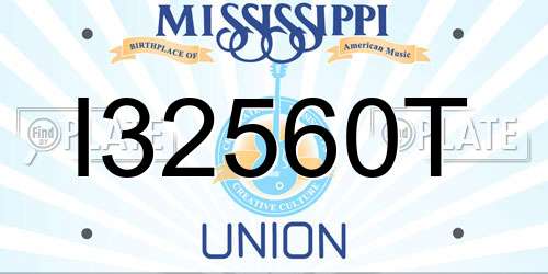 I32560T Mississippi License Plate