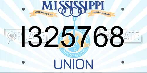 I325768 Mississippi License Plate