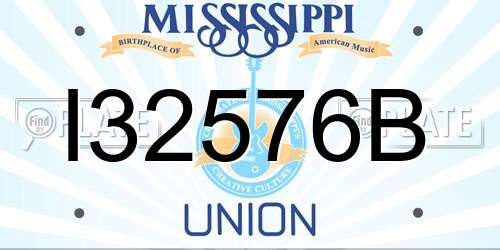 I32576B Mississippi License Plate