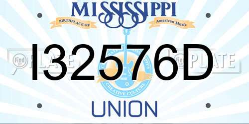 I32576D Mississippi License Plate