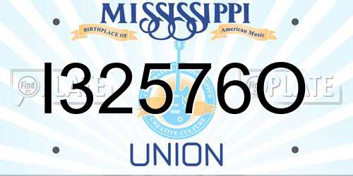 I32576O Mississippi License Plate