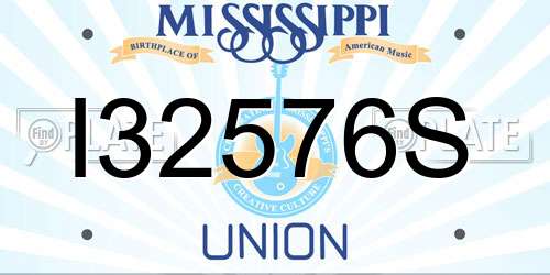 I32576S Mississippi License Plate