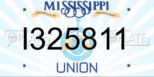 I325811 Mississippi License Plate
