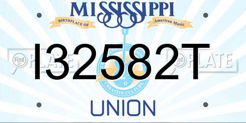 I32582T Mississippi License Plate