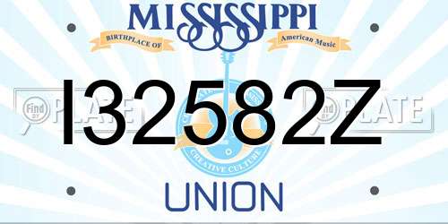 I32582Z Mississippi License Plate