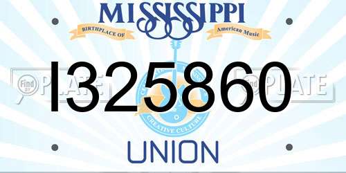 I325860 Mississippi License Plate