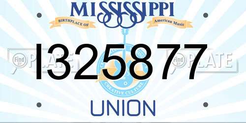 I325877 Mississippi License Plate