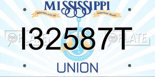 I32587T Mississippi License Plate