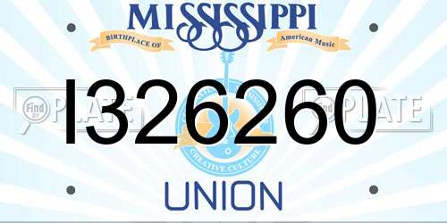 I326260 Mississippi License Plate
