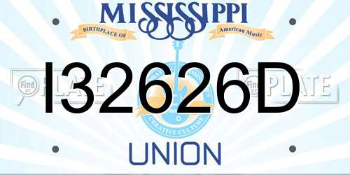 I32626D Mississippi License Plate