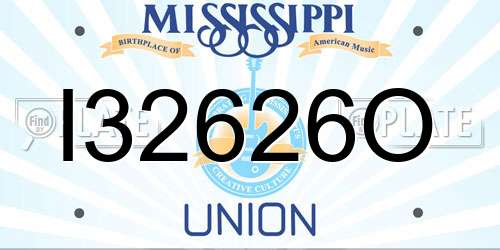 I32626O Mississippi License Plate