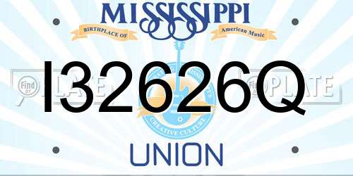 I32626Q Mississippi License Plate