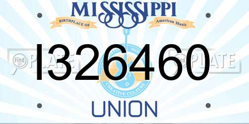 I326460 Mississippi License Plate