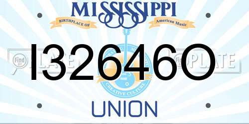 I32646O Mississippi License Plate