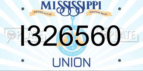 I326560 Mississippi License Plate