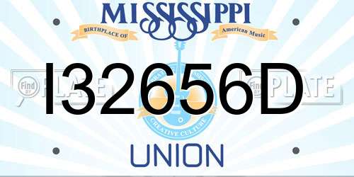 I32656D Mississippi License Plate