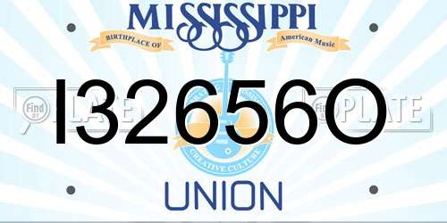I32656O Mississippi License Plate