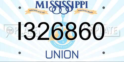 I326860 Mississippi License Plate