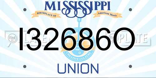 I32686O Mississippi License Plate