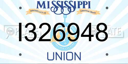 I326948 Mississippi License Plate