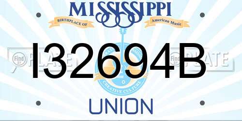 I32694B Mississippi License Plate