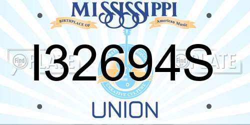 I32694S Mississippi License Plate