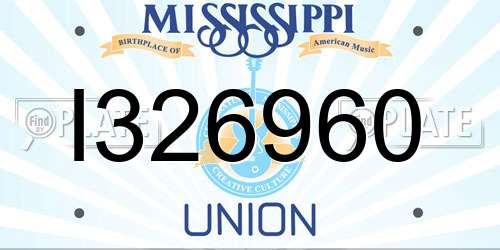 I326960 Mississippi License Plate