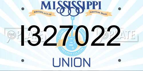 I327022 Mississippi License Plate
