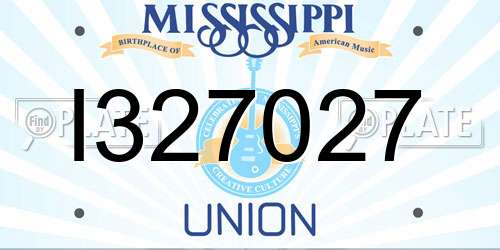 I327027 Mississippi License Plate
