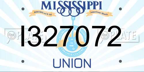 I327072 Mississippi License Plate