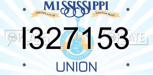 I327153 Mississippi License Plate