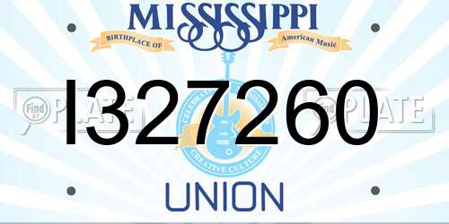I327260 Mississippi License Plate