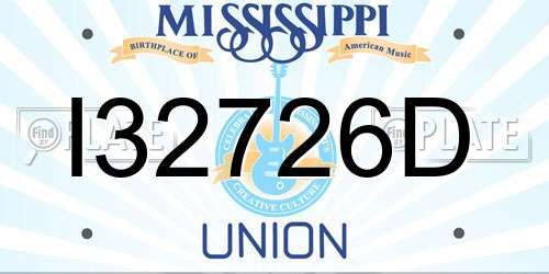 I32726D Mississippi License Plate