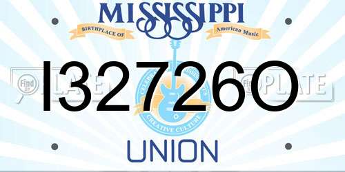 I32726O Mississippi License Plate