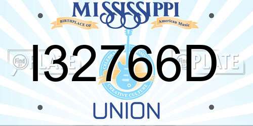 I32766D Mississippi License Plate