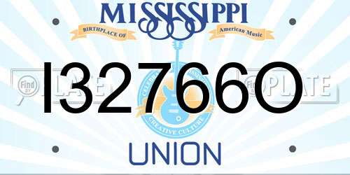 I32766O Mississippi License Plate