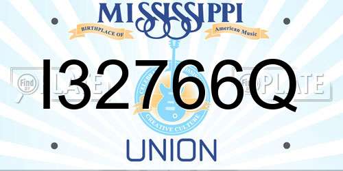 I32766Q Mississippi License Plate