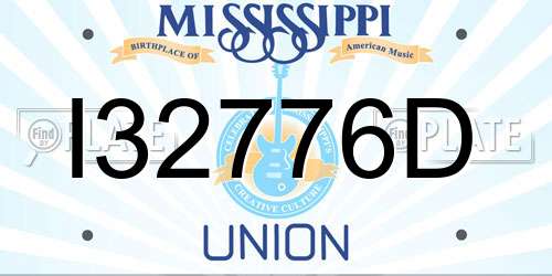 I32776D Mississippi License Plate